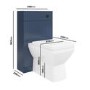 1100mm Blue Toilet and Sink Unit with Square Toilet and Black Fittings - Ashford