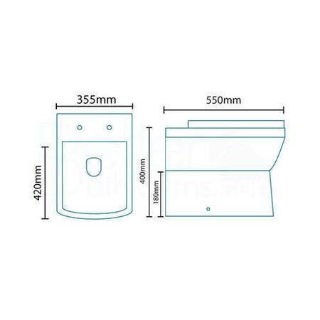 1100mm Blue Toilet and Sink Unit with Square Toilet and Black Fittings - Ashford