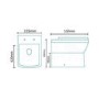 1100mm Blue Toilet and Sink Unit with Square Toilet and Black Fittings - Ashford