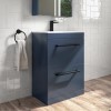 600mm Blue Freestanding Vanity Unit with Basin and Black Handle - Ashford