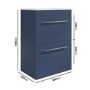 1100mm Blue Toilet and Sink Unit with Drawers, Round Toilet and Chrome Fittings - Ashford