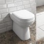 1100mm Blue Toilet and Sink Unit with Drawers, Round Toilet and Chrome Fittings - Ashford