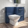 1100mm Blue Square Toilet and Sink Unit with Chrome Fittings - Ashford