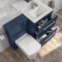 1100mm Blue Square Toilet and Sink Unit with Chrome Fittings - Ashford