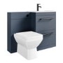 1100mm Blue Square Toilet and Sink Unit with Chrome Fittings - Ashford