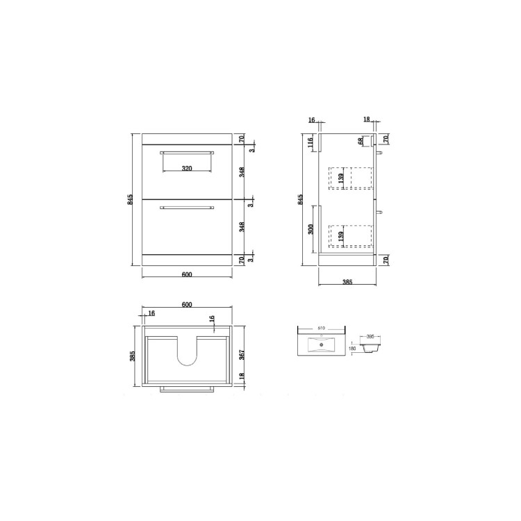 1100mm Blue Square Toilet and Sink Unit with Chrome Fittings - Ashford
