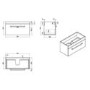 800mm Blue Wall Hung Vanity Unit with Basin and Brass Handle - Ashford