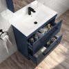 800mm Blue Freestanding Vanity Unit with Basin and Black Handle - Ashford