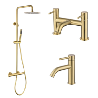 Brass Shower Bath and Basin Tap Set - Arissa Brass Shower Bath and Basin Tap Set - Arissa