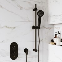 Black 1 Outlet Thermostatic Mixer Shower Set with Hand Shower - Arissa