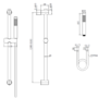 Black 2 Outlet Wall Mounted Thermostatic Mixer Shower Set with Hand Shower - Arissa