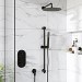 Black Dual Outlet Wall Mounted Thermostatic Mixer Shower with Hand Shower - Arissa