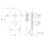Black 2 Outlet Wall Mounted Thermostatic Mixer Shower Set with Hand Shower - Arissa