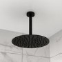 Black 2 Outlet Ceiling Mounted Thermostatic Mixer Shower Set with Hand Shower - Arissa