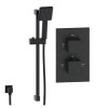 Black Single Outlet Thermostatic Mixer Shower with Hand Shower - Zana