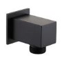 GRADE A2 - Zana Matt Black Square Wall Outlet Elbow