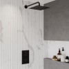 Black Single Outlet Wall Mounted Thermostatic Mixer Shower  - Zana