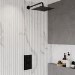 Black 1 Outlet Wall Mounted Thermostatic Mixer Shower Set  - Zana