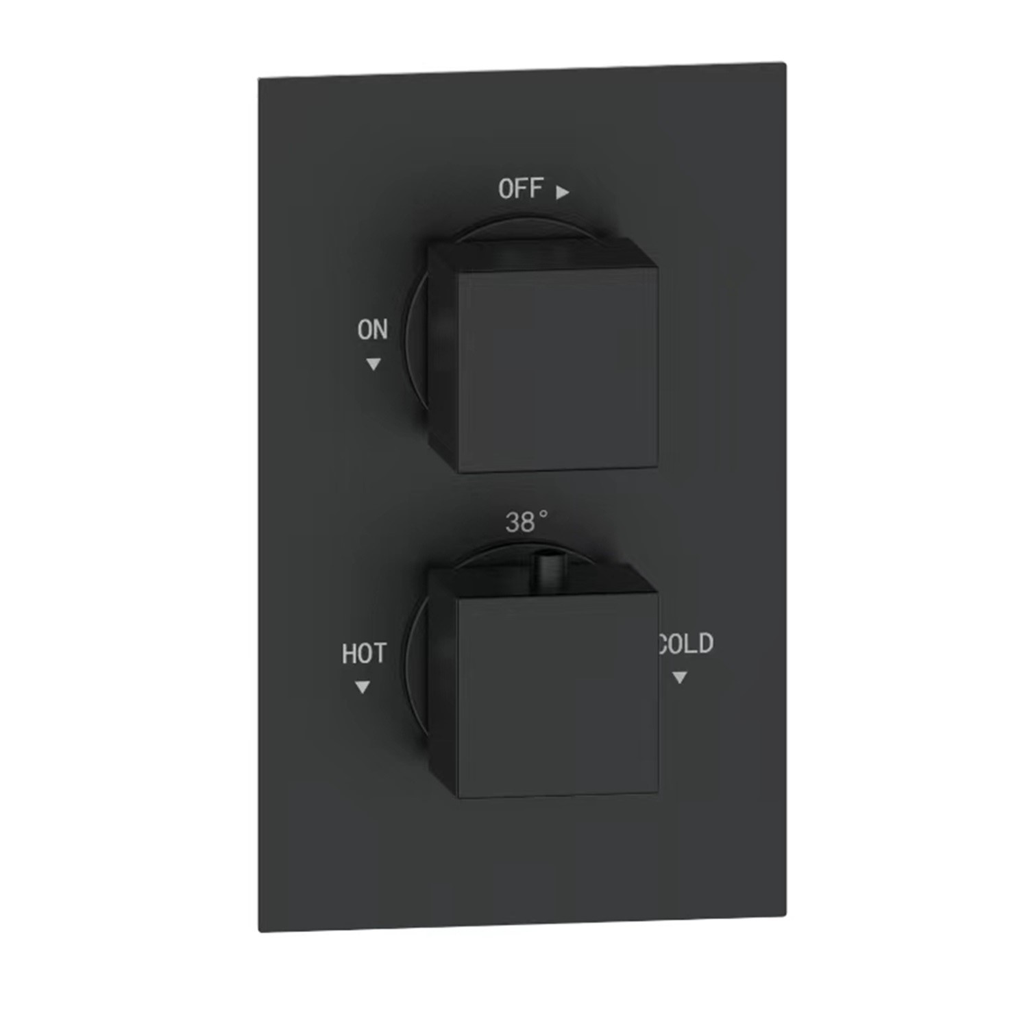 Zana Matt Black Dual Control Square Concealed Valve - 1 Outlet