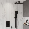 Black Dual Outlet Wall Mounted  Thermostatic Mixer Shower with Hand Shower - Zana