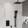 Black 2 Outlet  Ceiling Mounted  Thermostatic Mixer Shower Set with Hand Shower - Zana