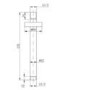 Zana Matt Black 250mm Slim Square Shower Head and Ceiling Arm 