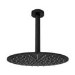 Black 250mm Slim Round Shower Head and Ceiling Arm - Arissa