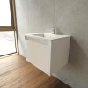 600mm White Wall Hung Vanity Unit with Basin - Toledo