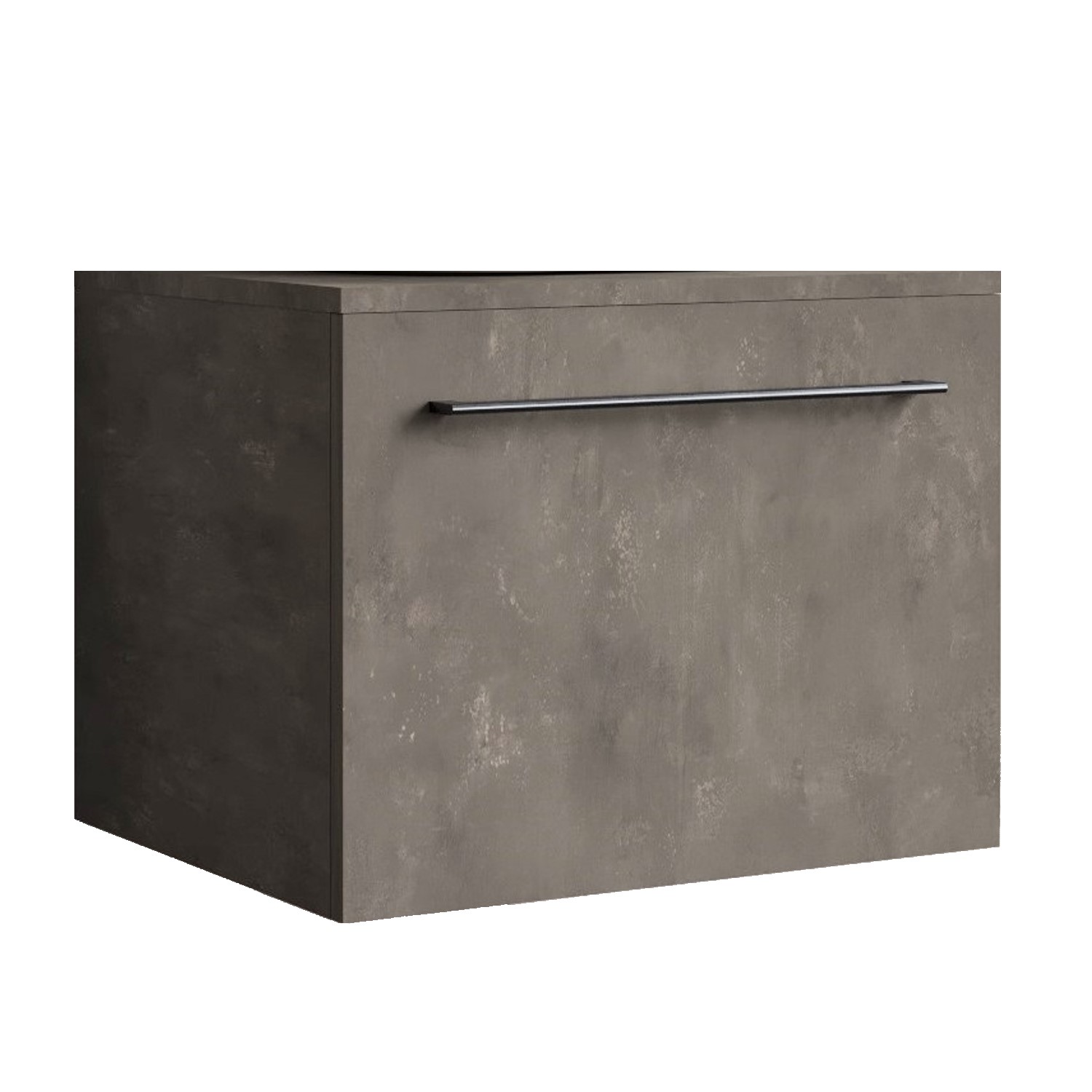 600mm Grey Wall Hung Countertop Vanity Unit with Basin and Mirror - Nerja