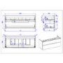 1200mm Black Wall Hung Double Vanity Unit with Basin - Morella