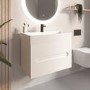 800mm Matt White Wall Hung Basin Vanity Unit - Morella