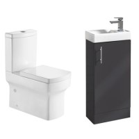 Vanity Unit with Basin White and Close Coupled Cloakroom Suite - Cranbrook Vanity Unit with Basin White and Close Coupled Cloakroom Suite - Cranbrook