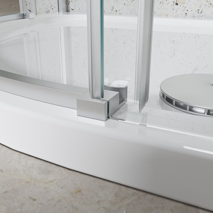 Chrome 8mm Glass Frameless Quadrant Shower Enclosure 900mm - Aquila