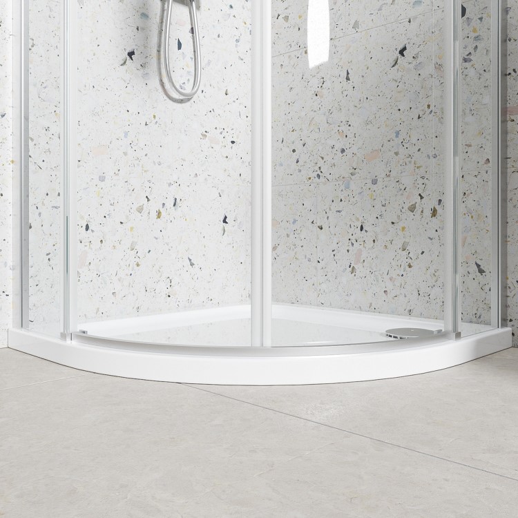 Chrome 8mm Glass Frameless Quadrant Shower Enclosure 900mm - Aquila