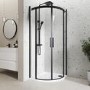 Black 8mm Glass Frameless Quadrant Shower Enclosure with Shower Tray 900mm - Aquila