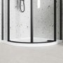 Black 8mm Glass Frameless Quadrant Shower Enclosure with Shower Tray 900mm - Aquila