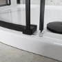 Black 8mm Glass Frameless Quadrant Shower Enclosure with Shower Tray 900mm - Aquila