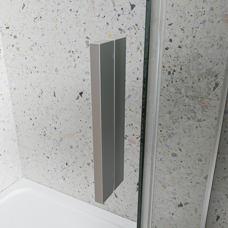 Chrome 8mm Glass Frameless Rectangular Sliding Shower Enclosure with Shower Tray 1000x900mm - Aquila