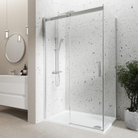 Chrome 8mm Glass Frameless Rectangular Sliding Shower Enclosure 1200x900mm - Aquila Chrome 8mm Glass Frameless Rectangular Sliding Shower Enclosure 1200x900mm - Aquila