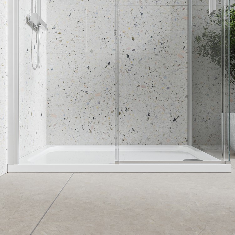 Chrome 8mm Glass Frameless Rectangular Sliding Shower Enclosure 1200x900mm - Aquila
