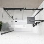 Black 8mm Glass Frameless Rectangular Sliding Shower Enclosure 1200x700mm - Aquila