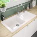 BUN/BeBa_27396/90883 1 Bowl Alexandra Reversible Ceramic Kitchen Sink & Evelyn Chrome Pull Out Kitchen Mixer Tap