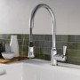 1.5 Bowl Alexandra Reversible Ceramic Kitchen Sink & Evelyn Chrome Pull Out Kitchen Mixer Tap