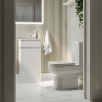 Close Coupled Toilet and White Gloss Basin Vanity Unit Cloakroom Suite - Pendle Close Coupled Toilet and White Gloss Basin Vanity Unit Cloakroom Suite - Pendle