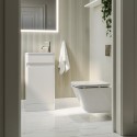 BUN/BeBa_27407/89125 Wall Hung Toilet and White Gloss Basin Vanity Unit Cloakroom Suite - Pendle