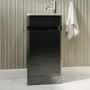 Close Coupled Toilet and Dark Grey Gloss Basin Vanity Unit Cloakroom Suite - Pendle