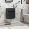 410mm Dark Grey Wall Hung Cloakroom Vanity Unit with Basin - Pendle