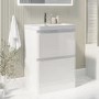 600mm White Freestanding Vanity Unit with Basin - Pendle