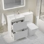 1100mm White Toilet and Sink Unit with Back to Wall Toilet - Pendle