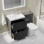 1100mm Dark Grey Toilet and Sink Unit with Back to Wall Toilet - Pendle